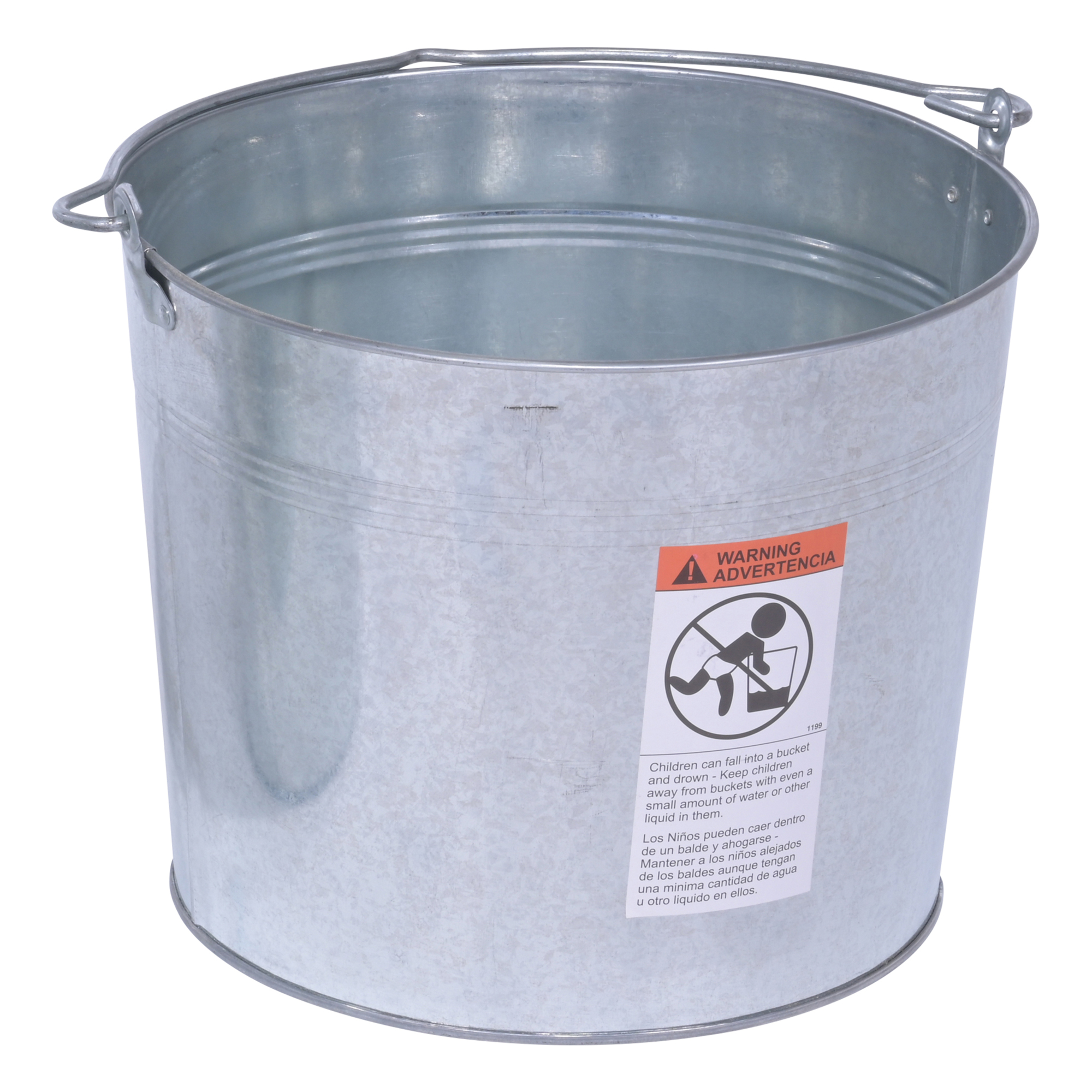 Vestil Galvanized Steel Bucket - 5 Gallons, 0.4mm Thick, Nestable, Model# BKT-GAL-500